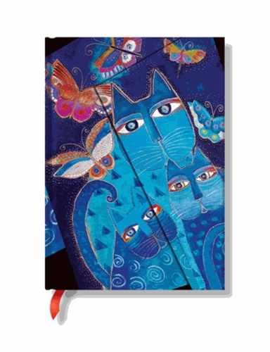 PAPERBLANKS - Carnet Chats 13x18 Bleus et papillons ligné