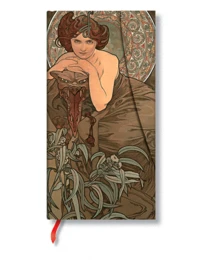 Carnet Mucha 9x18 Emeraude ligné