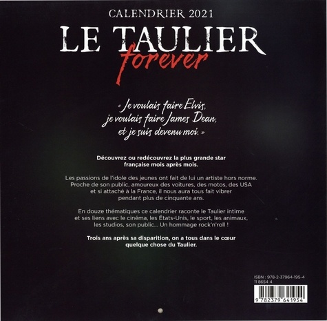 Calendrier Le Taulier forever  Edition 2021