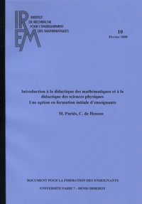 Introduction à la didactique des mathématiques et à la didactique des sciences physiques