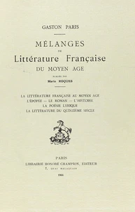 Mélanges de littérature française du Moyen Age