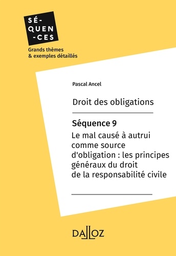 Droit des obligations - Séquence 9.Les principes généraux de la responsabilité civile  Edition 2018