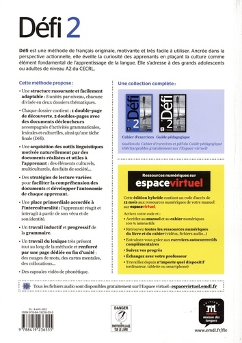 Méthode de français Défi 2 A2. Livre de l'élève, édition hybride