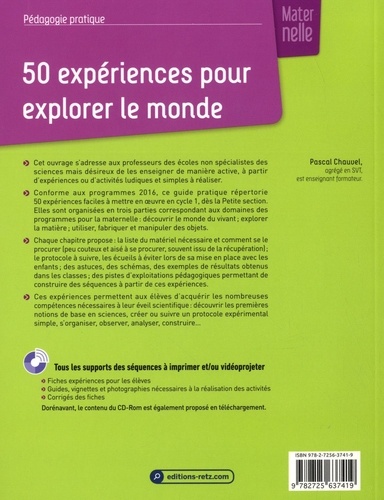 50 expériences pour explorer le monde. Maternelle  avec 1 Cédérom