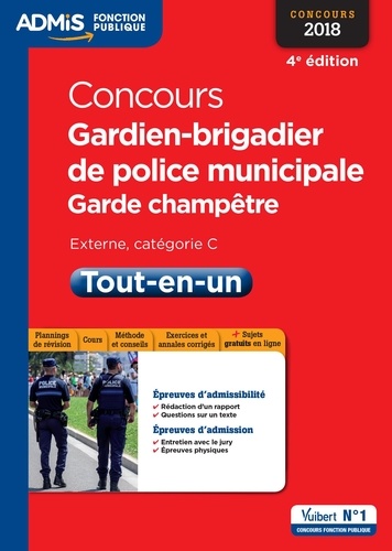 Concours Gardien de police municipale, garde champêtre externe, catégorie C. Tout-en-un  Edition 2018