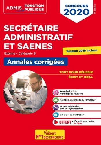 Concours SA et SAENES - Annales corrigées - Catégorie B - Admis. Externe - Concours 2020  Edition 2020