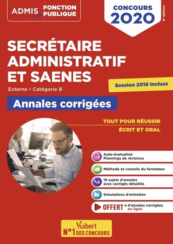 Concours Secrétaire administratif et SAENES. Annales corrigées  Edition 2020