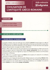 Civilisation de l'Antiquité Gréco-Romaine