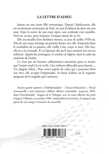 La Lettre D Adieu De Pascal Giovannelli Grand Format Livre Decitre