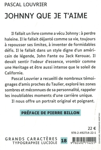 Johnny que je t'aime Edition en gros caractères