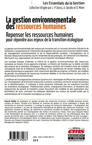 La gestion environnementale des ressources humaines. Repenser les ressources humaines pour répondre aux enjeux de la transition écologique