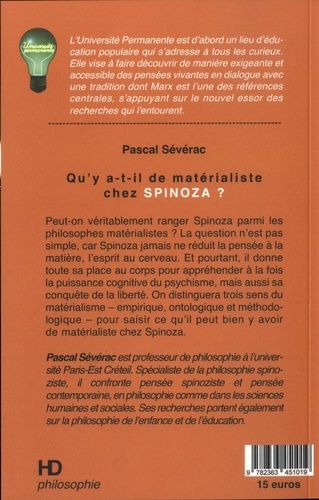Qu'y a-t-il de matérialiste chez Spinoza ?