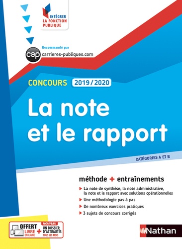 La note et le rapport. Concours catégorie A et B  Edition 2019-2020