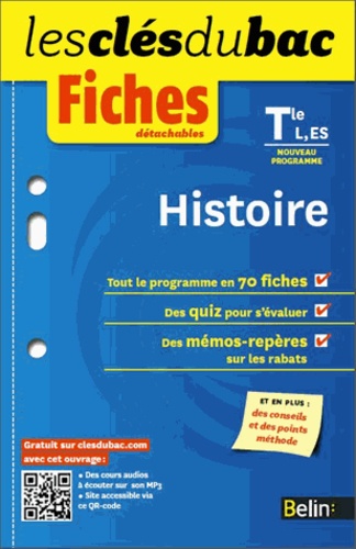 Pascale Dayries et Elodie Lequain - Histoire Tles L, ES - Fiches détachables.