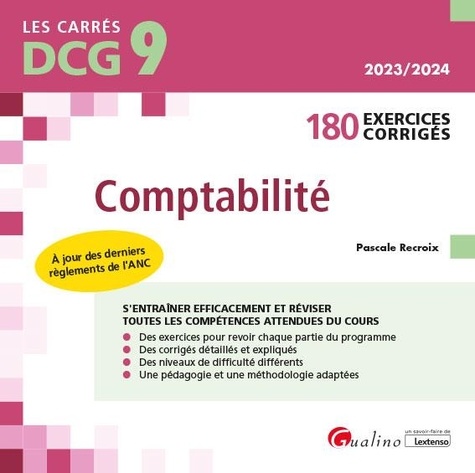 Comptabilité DCG 9. 180 exercices corrigés  Edition 2023-2024