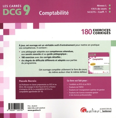 Comptabilité DCG 9. 180 exercices corrigés  Edition 2023-2024