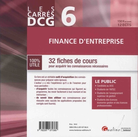Finance d'entreprise DCG 6. 32 fiches de cours pour acquérir les connaissances nécessaires  Edition 2018-2019