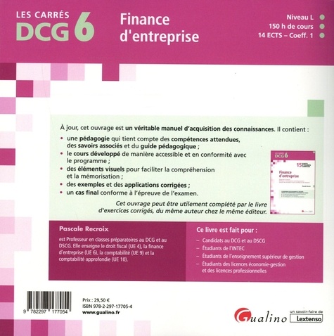 Finance d'entreprise DCG 6  Edition 2022-2023