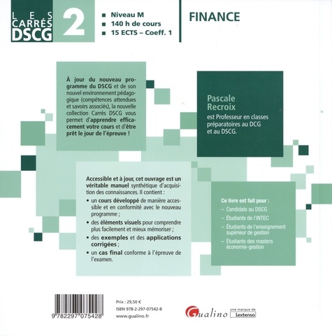 Finance DSCG 2. Cours et applications corrigées 6e Edition 2020