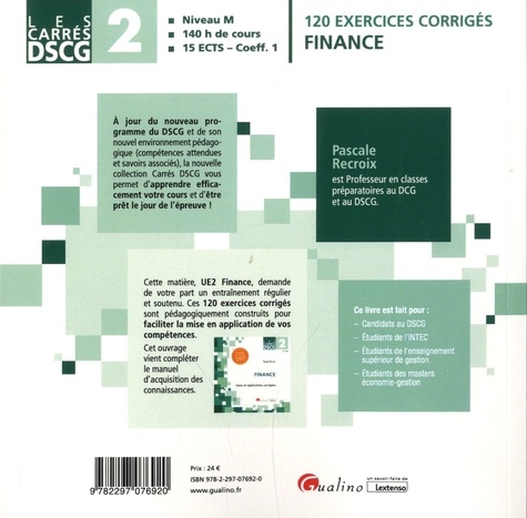 Finance DSCG 2. 120 Exercices corrigés 3e édition