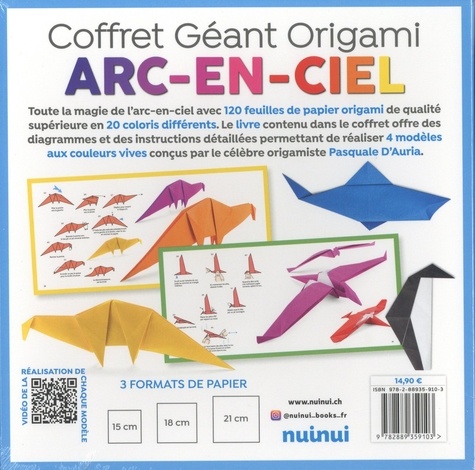 Coffret géant origami. 20 Couleurs de l'Arc-en-ciel