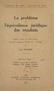 Le problème de l'équivalence juridique des résultats