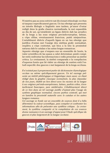 Dictionnaire étymologique de l'occitan (Gascon). Tome 1 : A-G