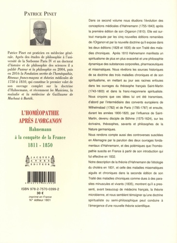 L'homéopathie après l'Organon. Hahnemann à la conquête de la France (1811-1850)