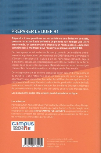 Préparer le DUEF B1. Méthodologie des épreuves écrites et orales, entraînements, corrigés