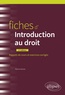 Patricia Vannier - Fiches d'introduction au droit - Rappels de cours et exercices corrigés.