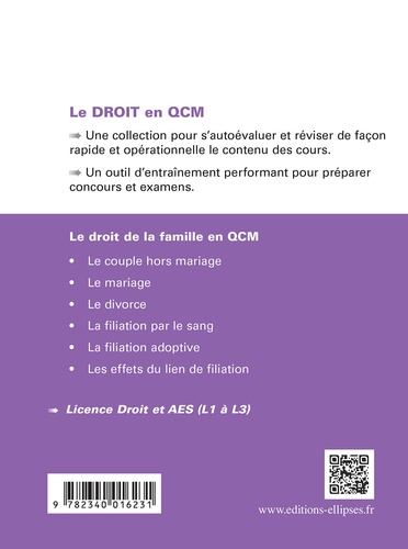 Le droit de la famille en QCM 4e édition