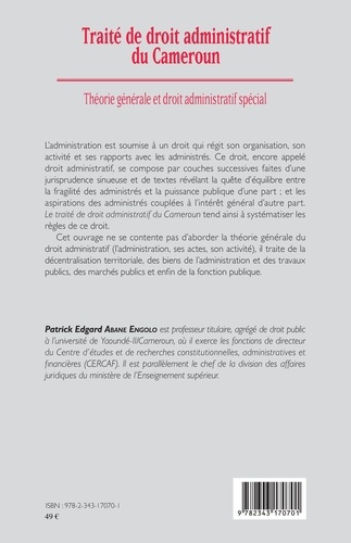 Traité de droit administratif du Cameroun -... de Patrick Edgard Abane  Engolo - Grand Format - Livre - Decitre