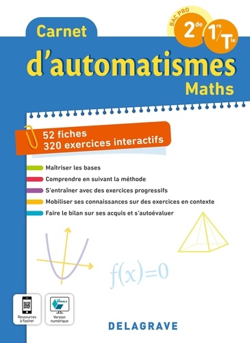 Carnet d’automatismes maths Bac Pro 2de, 1re, Tle