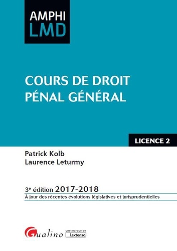Cours de droit pénal général 3e édition