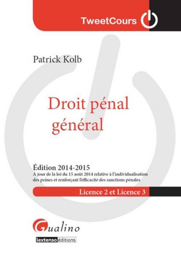 Patrick Kolb - Droit pénal général - Licence 2 et Licence 3.