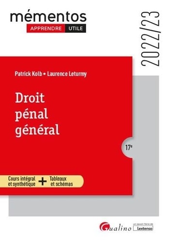 Droit pénal général  Edition 2022-2023