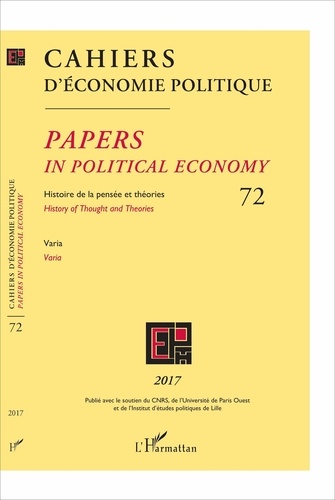 Patrick Mardellat - Cahiers d'économie politique N° 72/2017 : Varia.