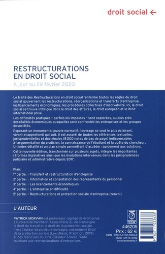 Restructurations en droit social 5e édition
