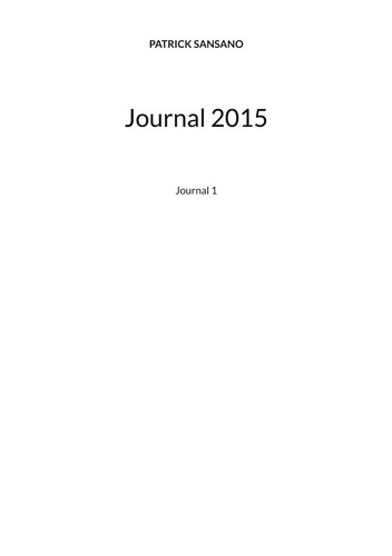Journal 2015. Journal 1