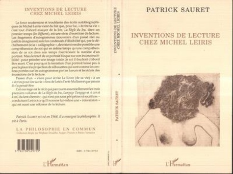 Patrick Sauret - Inventions de lecture chez Michel Leiris.