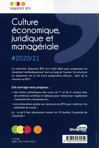 Culture économique, juridique et managériale. BTS tertiaires 1re et 2e années  Edition 2020-2021