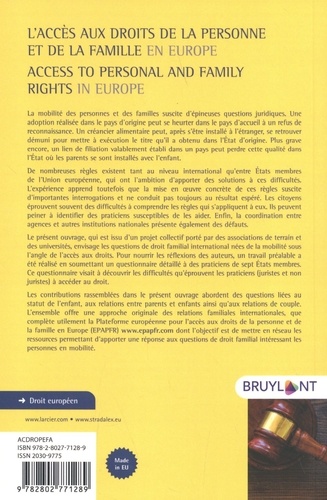 L'accès aux droits de la personne et de famille en Europe