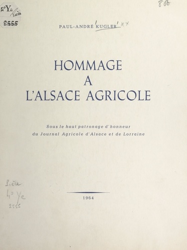 Hommage à l'Alsace agricole