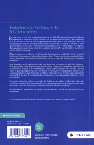 Le plan de relance "Next Generation EU" de l'Union européenne. Analyse constitutionnelle d'une initiative historique
