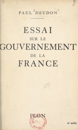 Essai sur le gouvernement de la France