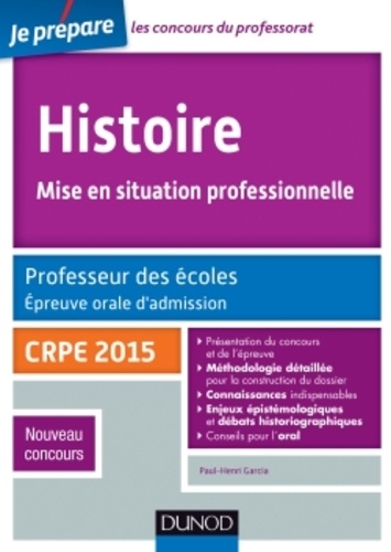 Paul-Henri Garcia - Histoire. Mise en situation professionnelle - Professeur des écoles, épreuve orale d'admission CRPE 2015.