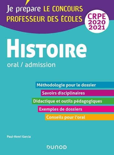 Histoire. Oral / admission Professeur des écoles  Edition 2020-2021