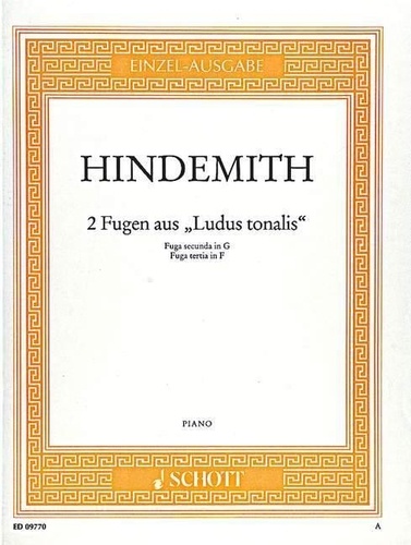Paul Hindemith - Ludus tonalis - daraus: 2 Fugues. piano..