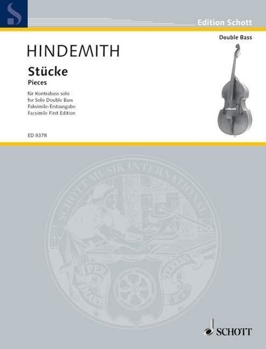 Paul Hindemith - Edition Schott  : Pieces - double bass..