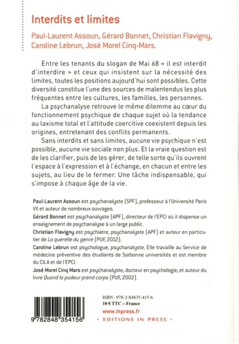 Interdits et limites - Les conditions du vivre... - Paul-Laurent Assoun -  Livres - Furet du Nord